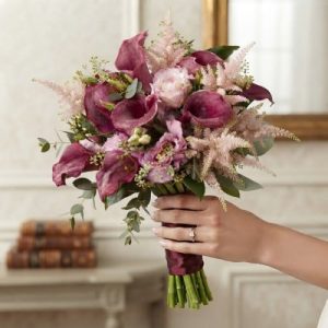 Ramo novia Calas y Lisianthus.