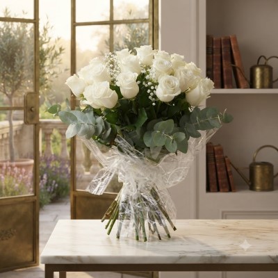 Ramo rosas blancas.